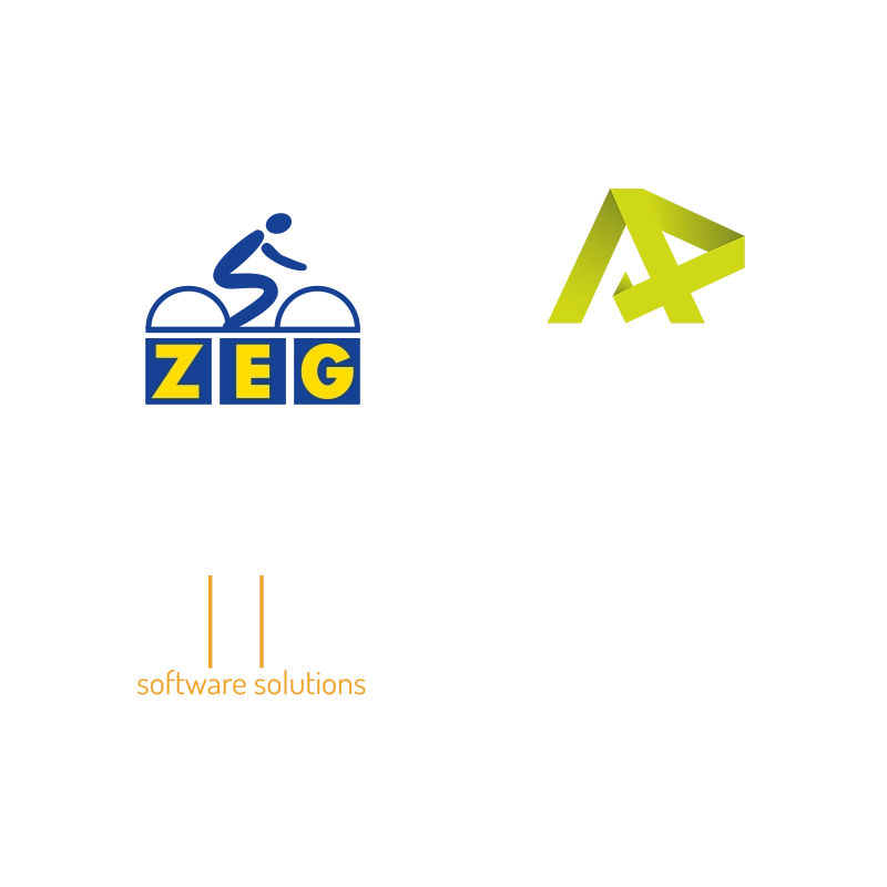 Logos der Warenwirtschaftssysteme app-room, ZEG, CYCLY und HIW